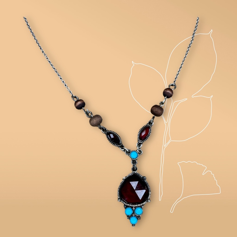 Lucky brand jewled turquoise necklace